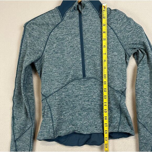 LULULEMON Always Alert 1/2 Zip Rulu Cropped Pullover Size 2 Long Sleeve Blue - Picture 8 of 9